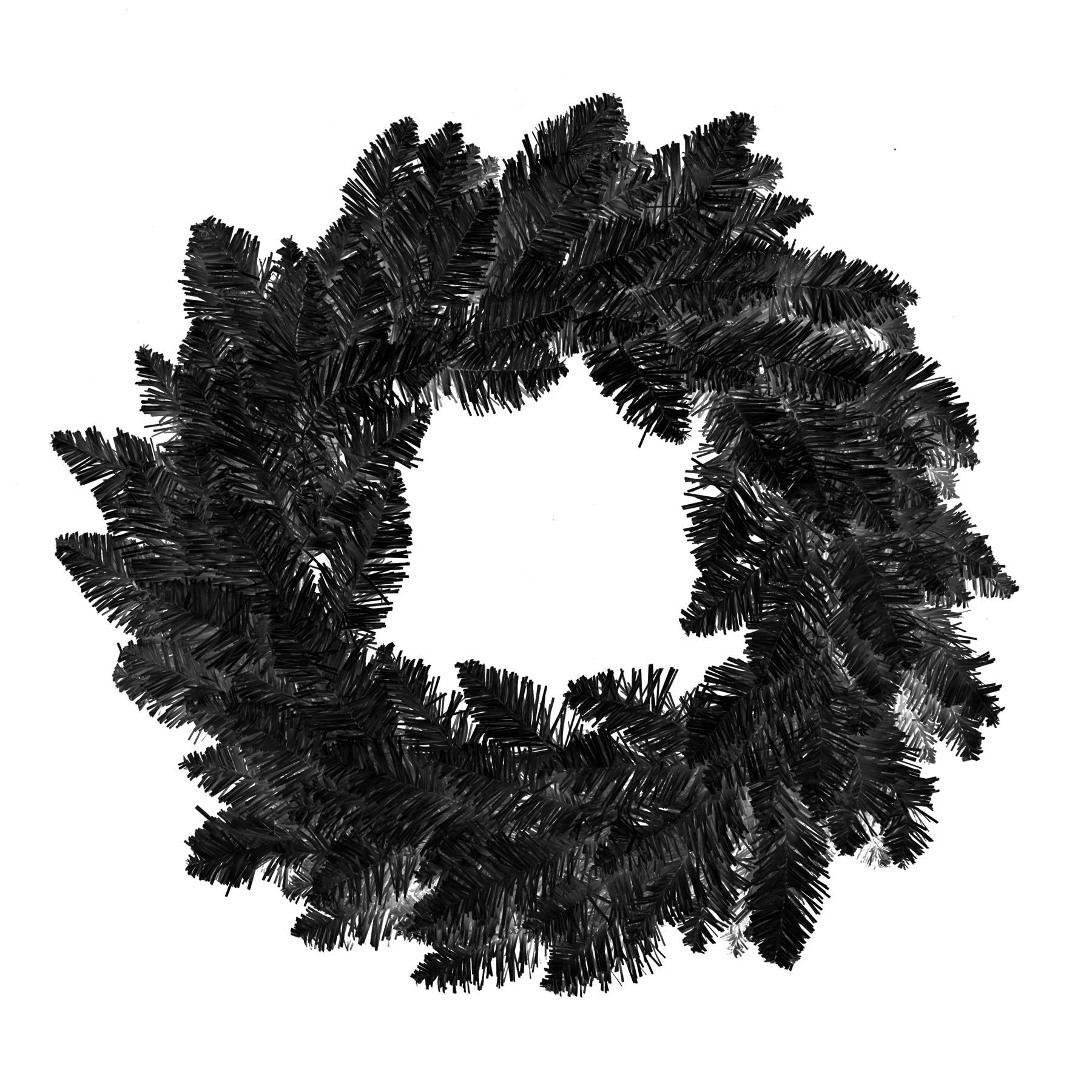 Black Christmas Wreath Artificial Bushy Pine Wall Door XMAS Home Decoration 55CM