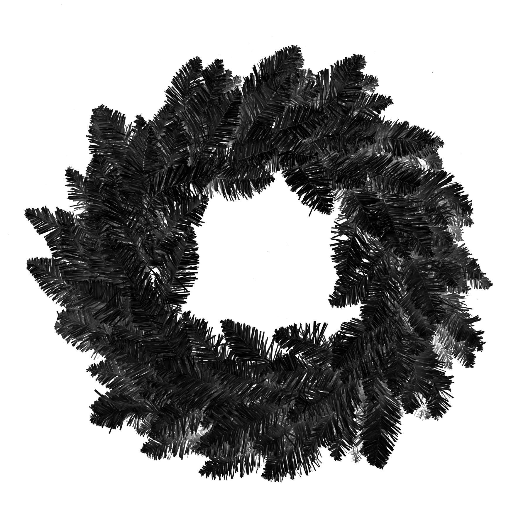 Black Christmas Wreath Artificial Bushy Pine Wall Door XMAS Home Decoration 55CM