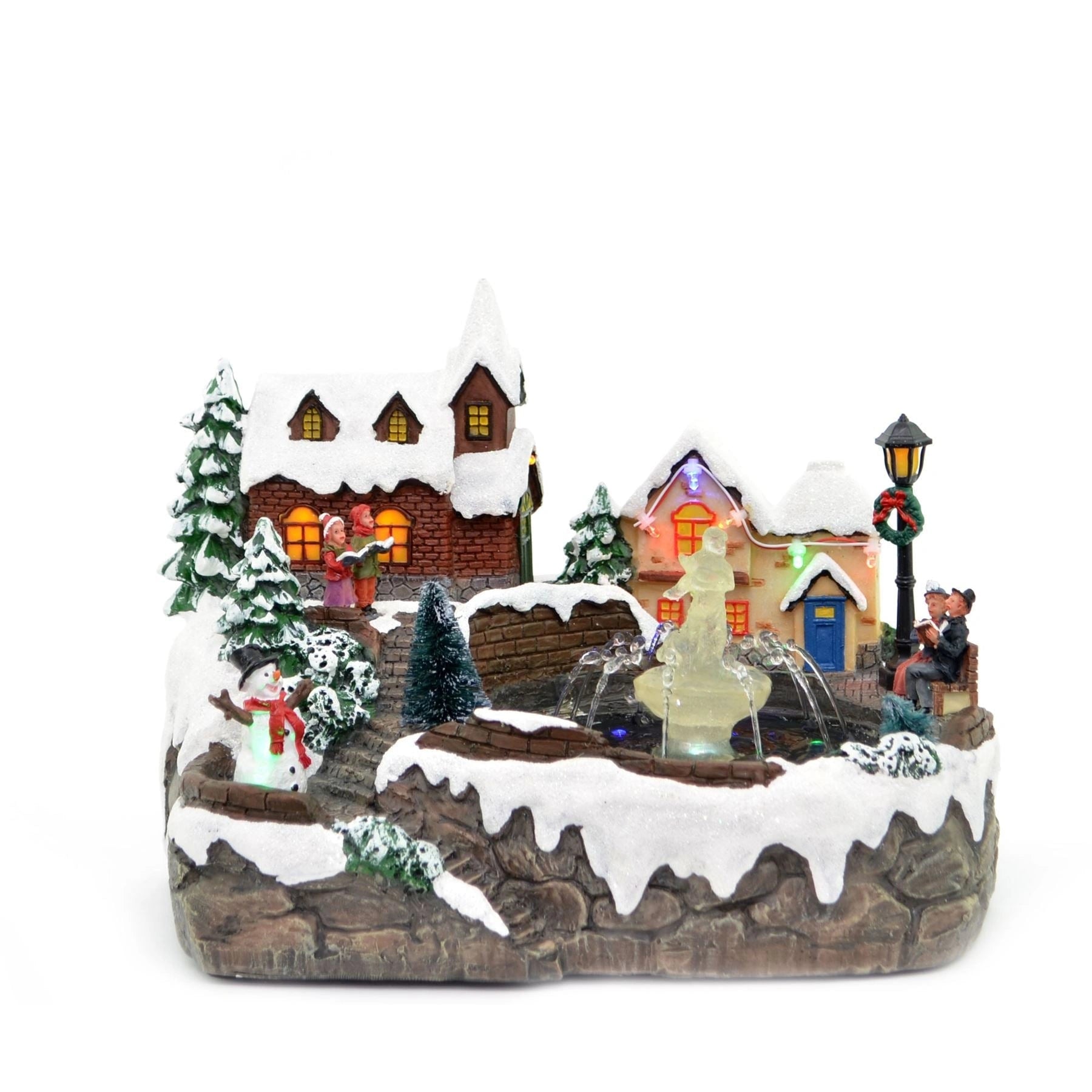 Christmas Nativity Scupture Set With Water Fountain And Sound
