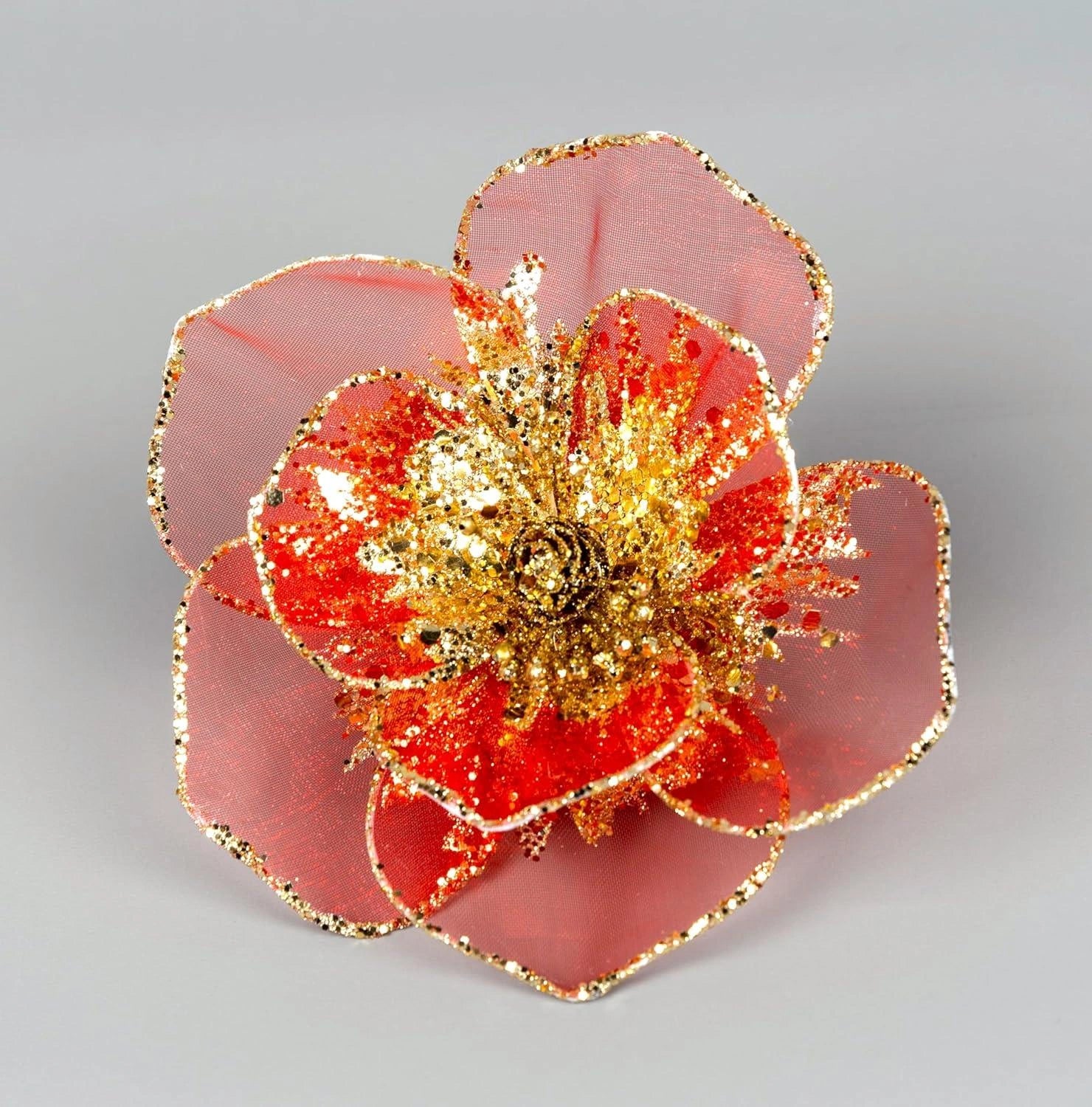 15Cm Poinsettia Flower Red - Christmas Tree Decoration