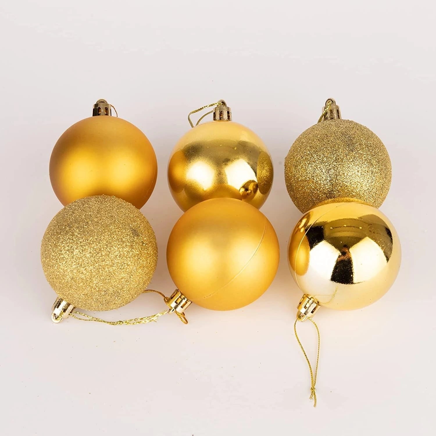 24X Christmas Baubles Tree Ornament Deep Gold Ball Xmas Hanging Decorations 50mm