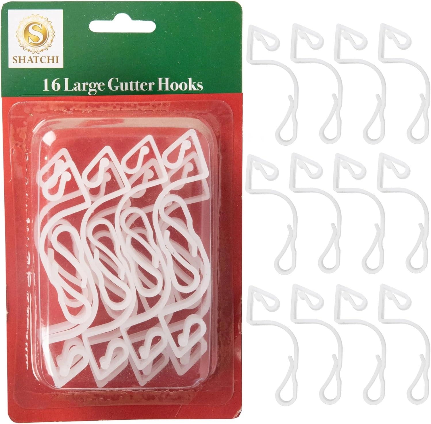 16Pcs Large Gutter Hooks Clear