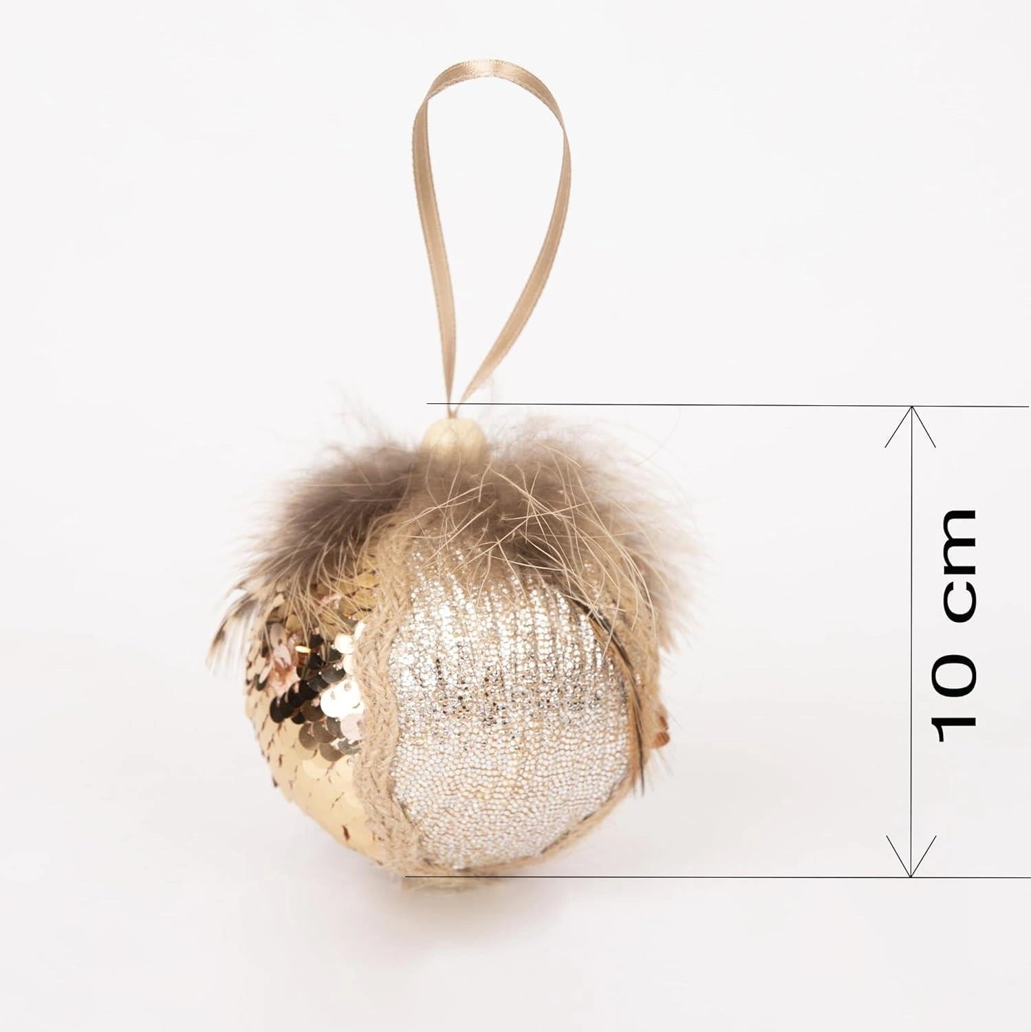 1X Christmas Hanging Ornaments Tree Pendants Bauble Golden 7cm Xmas Decoration
