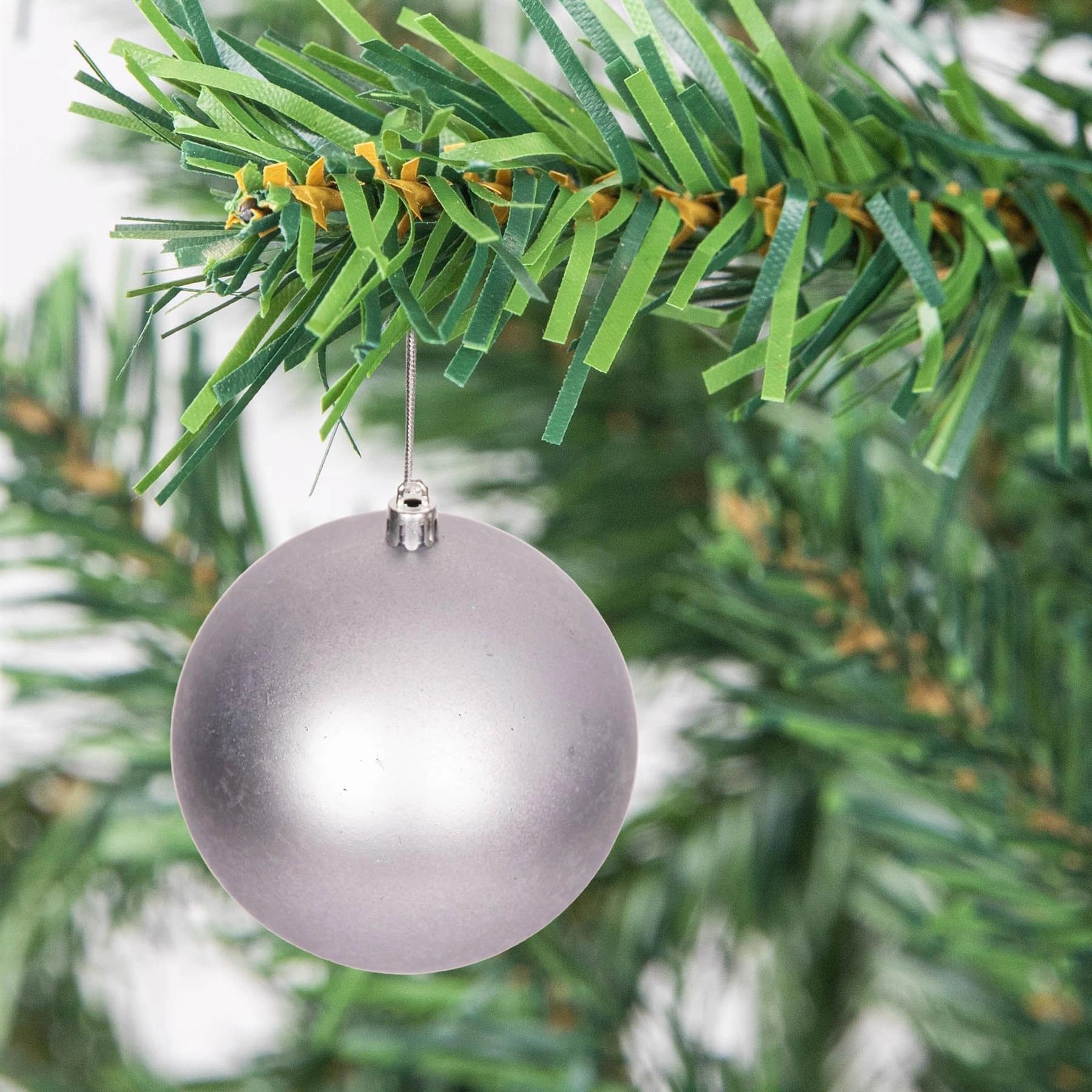 18PCS Christmas Baubles Tree Decoration Mid Grey Ball Xmas Hanging Ornament 5cm