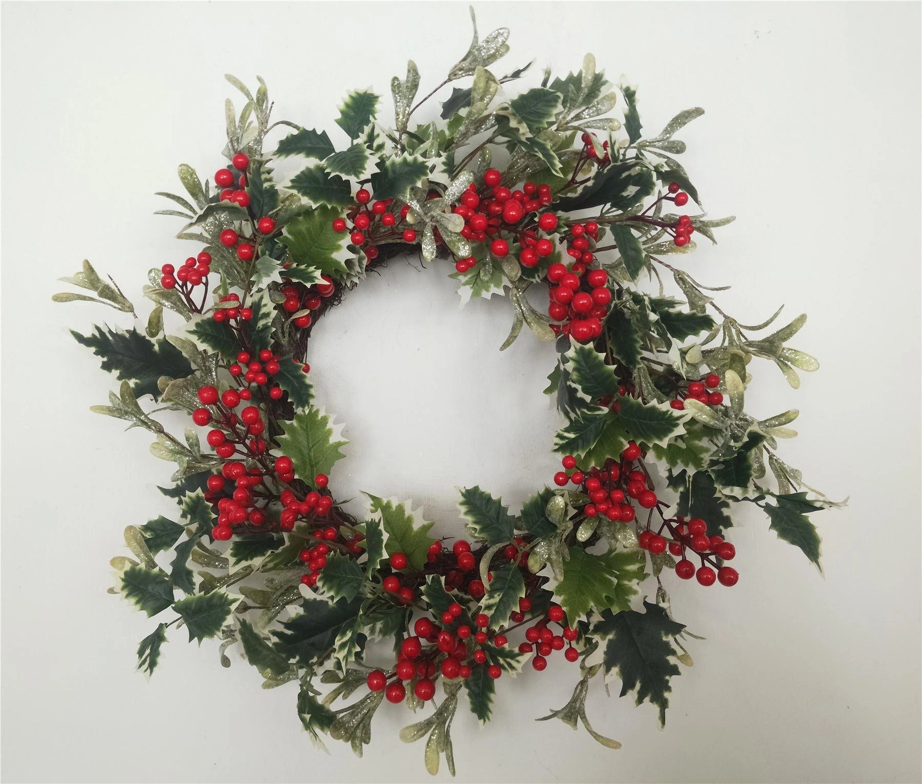 Natural Looking Wreath Decorated With Berries & Leaves