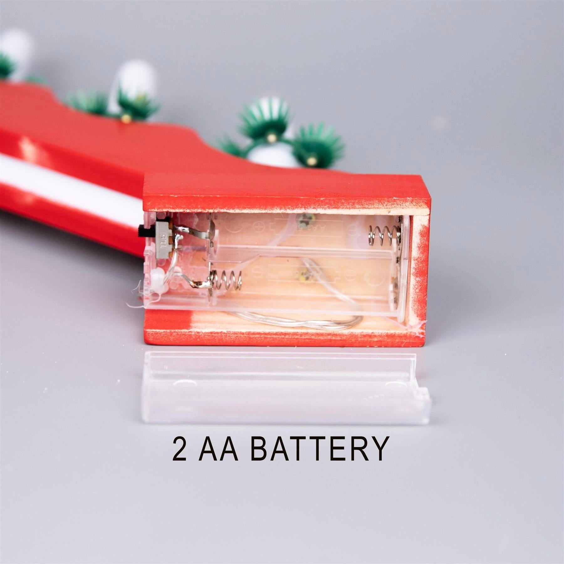 Christmas Decor Window Home Wooden LED Candle Bridge Red Warm Lights