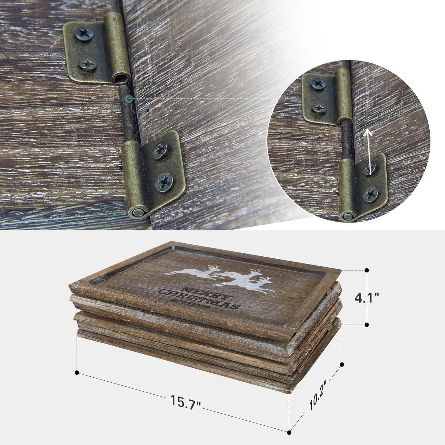 Christmas Tree Collar Foldable Wooden Box Stand Cover Brown Xmas Decor 31.5''