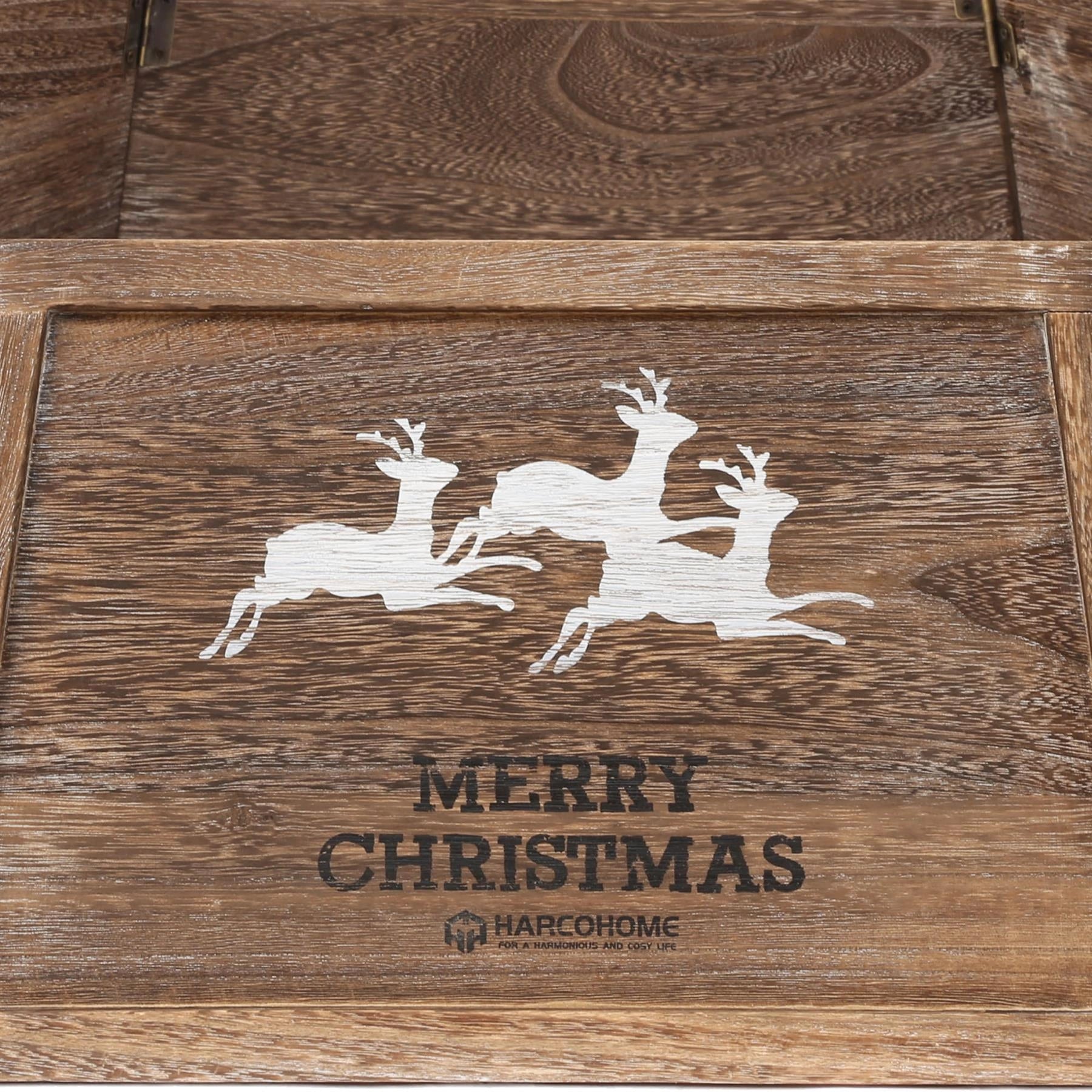 Christmas Tree Collar Foldable Wooden Box Stand Cover Brown Xmas Decor 31.5''
