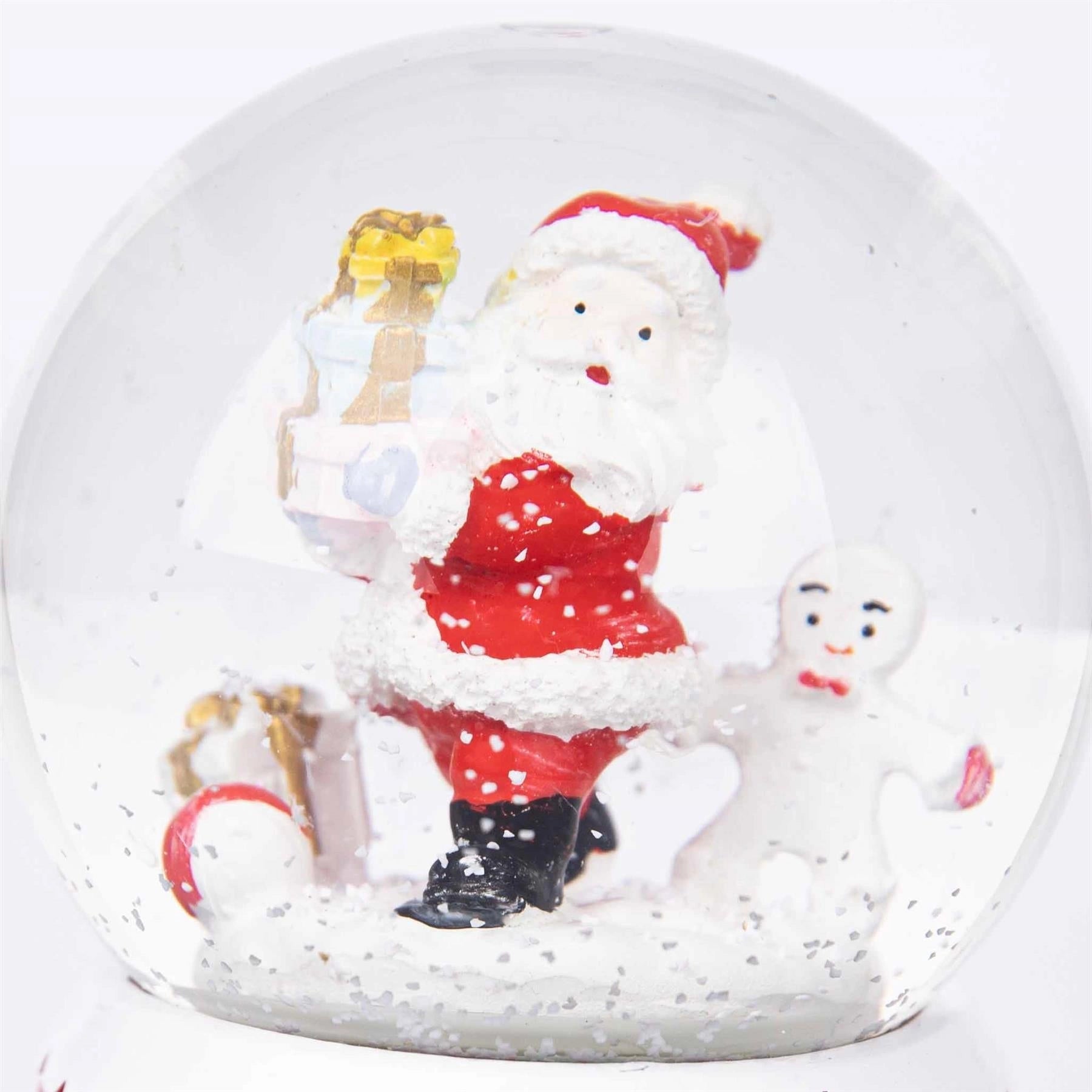 Musical Snow Globe Christmas Santa Snowman Scene 15cm Tabletop Xmas Window Decor