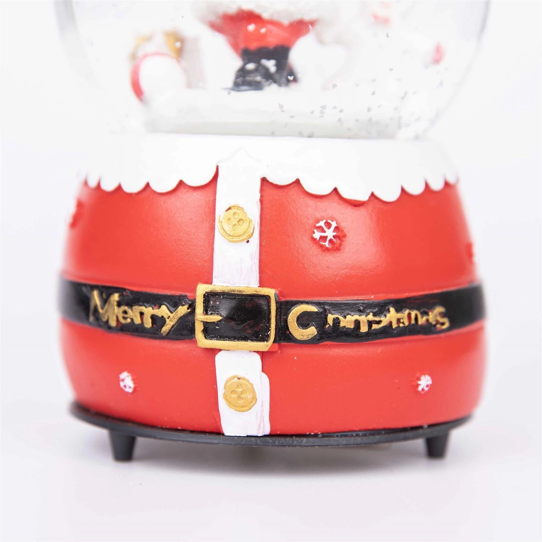 Musical Snow Globe Christmas Santa Snowman Scene 15cm Tabletop Xmas Window Decor
