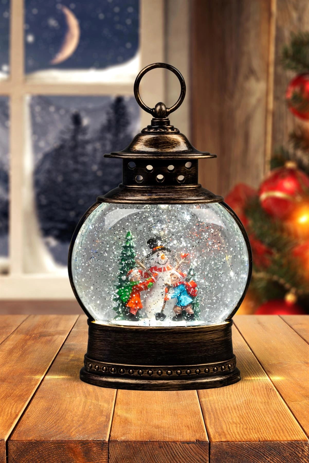 Christmas Snow Globe Water Filled LED Light Up Nativity Scene Home Xmas Decor