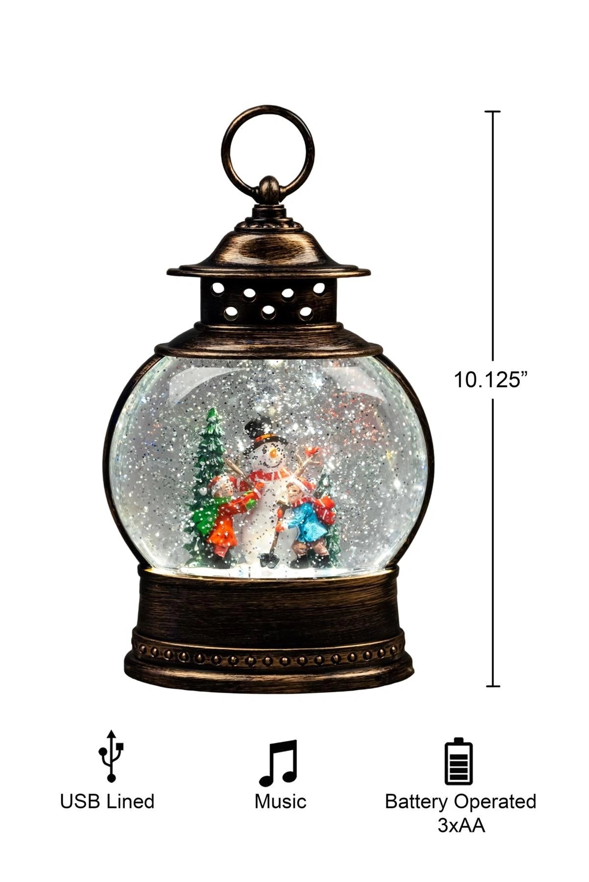 Christmas Snow Globe Water Filled LED Light Up Nativity Scene Home Xmas Decor