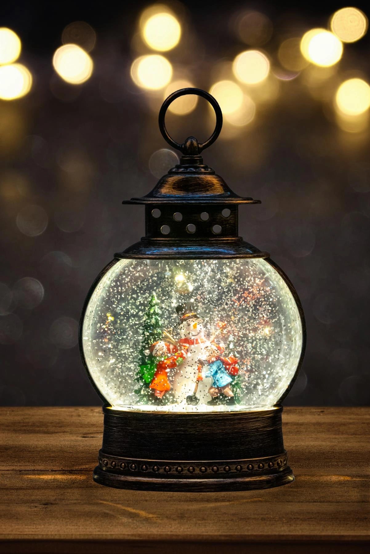 Light Up Nativity Lantern Snow Globe Christmas Home Decoration