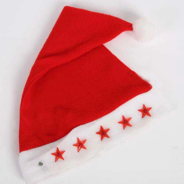 Novelty Festive Light Up Santa Father Christmas Hat Fancy Dress Party Supply 2pc