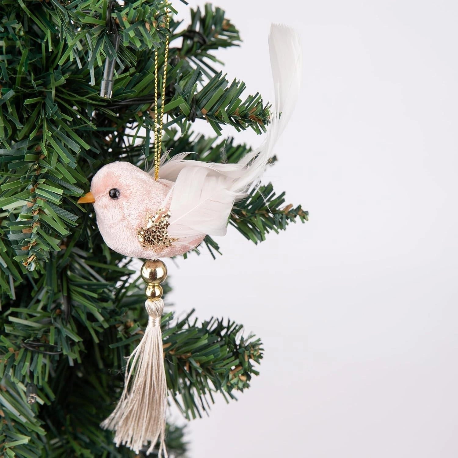 3X Christmas Hanging Ornaments Tree Pendants Pink Robin 7X13cm Xmas Decoration