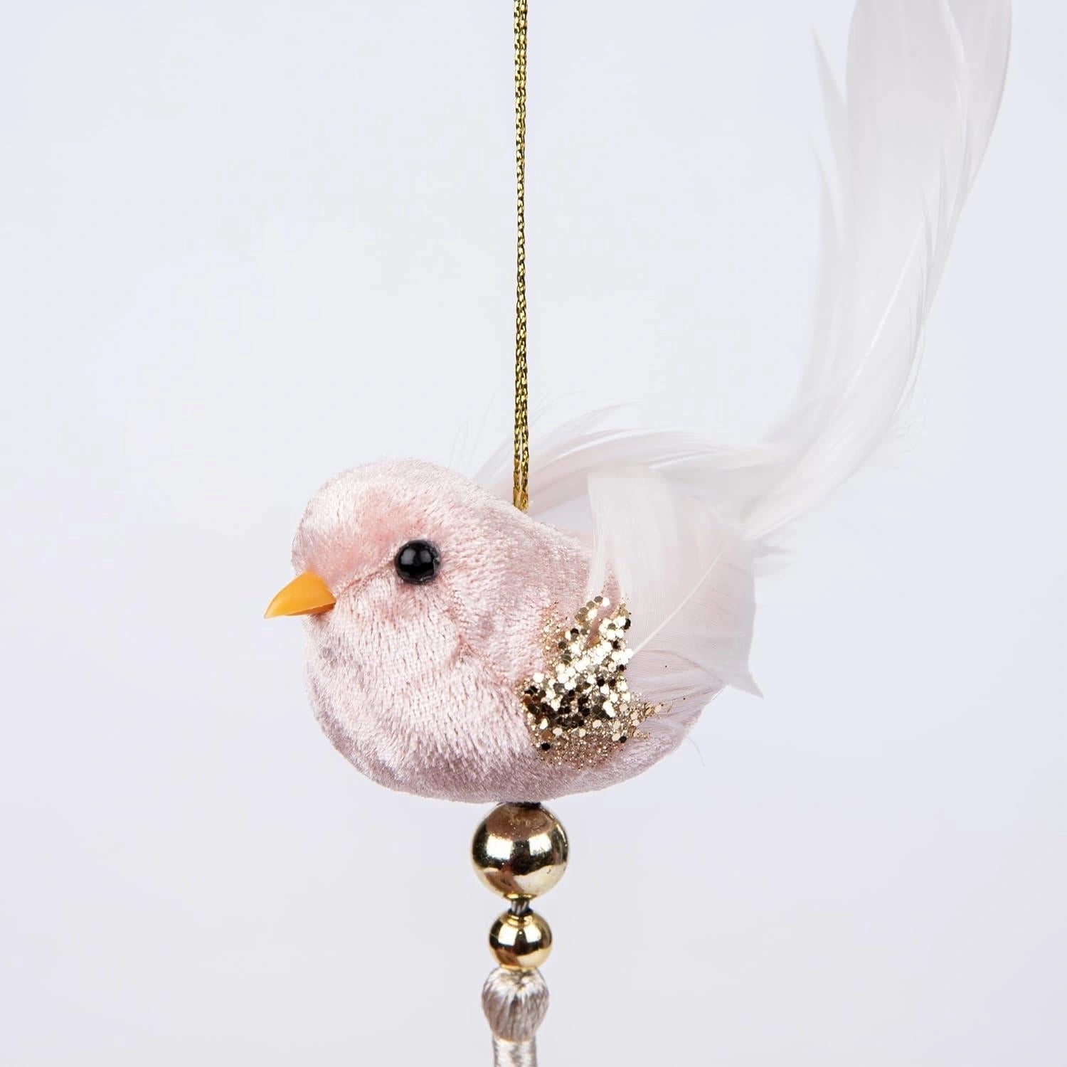 3X Christmas Hanging Ornaments Tree Pendants Pink Robin 7X13cm Xmas Decoration