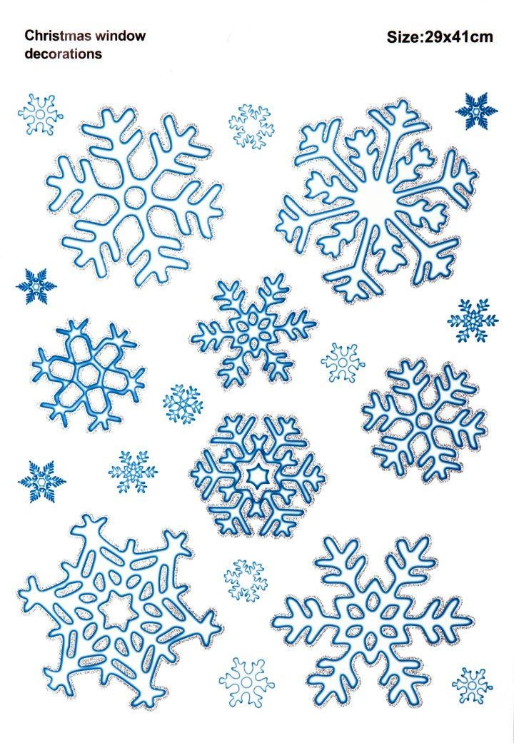40 Snowflake Stickers Christmas Window Glass Decals Glitter Xmas Home Decoration