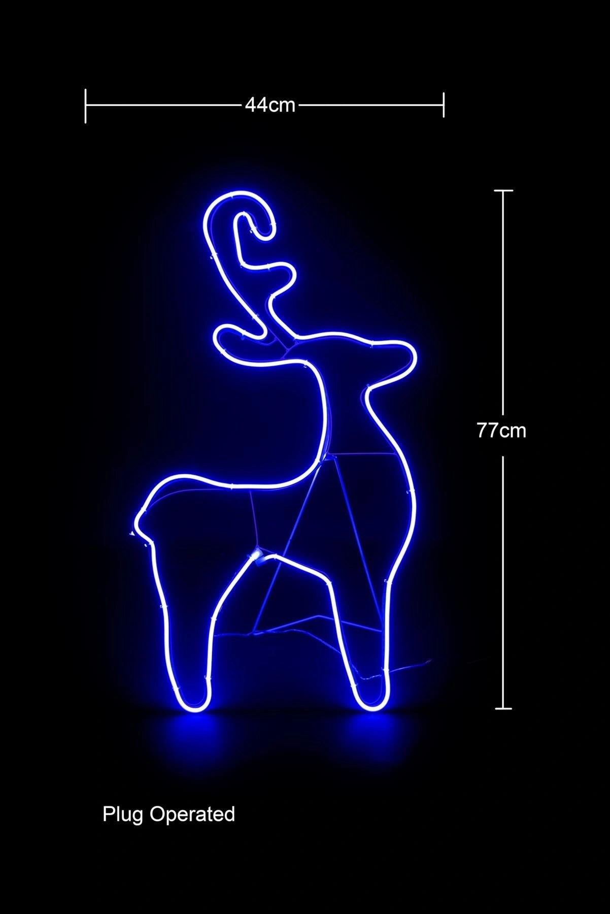 Neon Rope Light Silhouette Christmas Reindeer Calf Outdoor Wall Garden Decor UK
