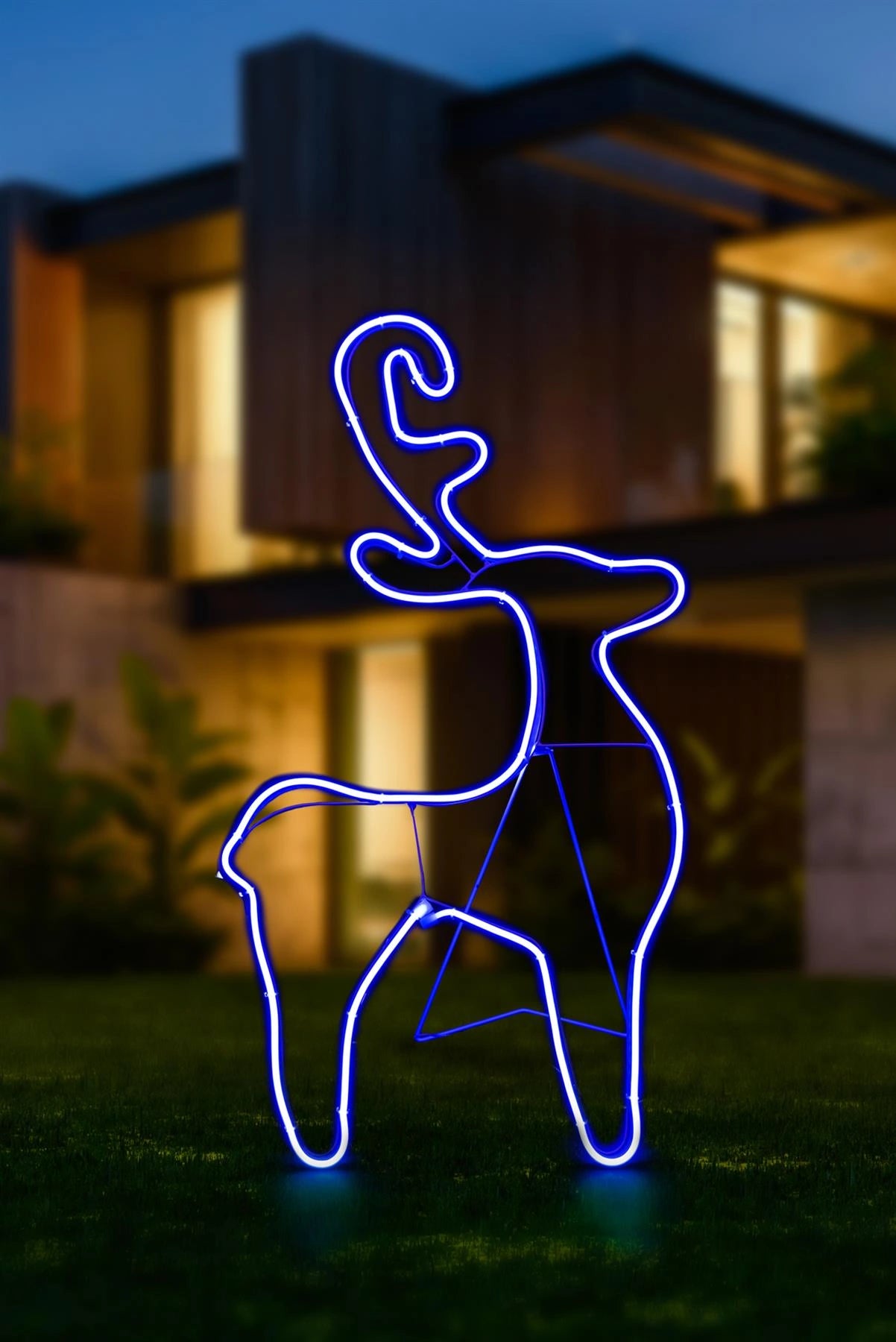Neon Rope Light Silhouette Christmas Reindeer Calf Outdoor Wall Garden Decor UK