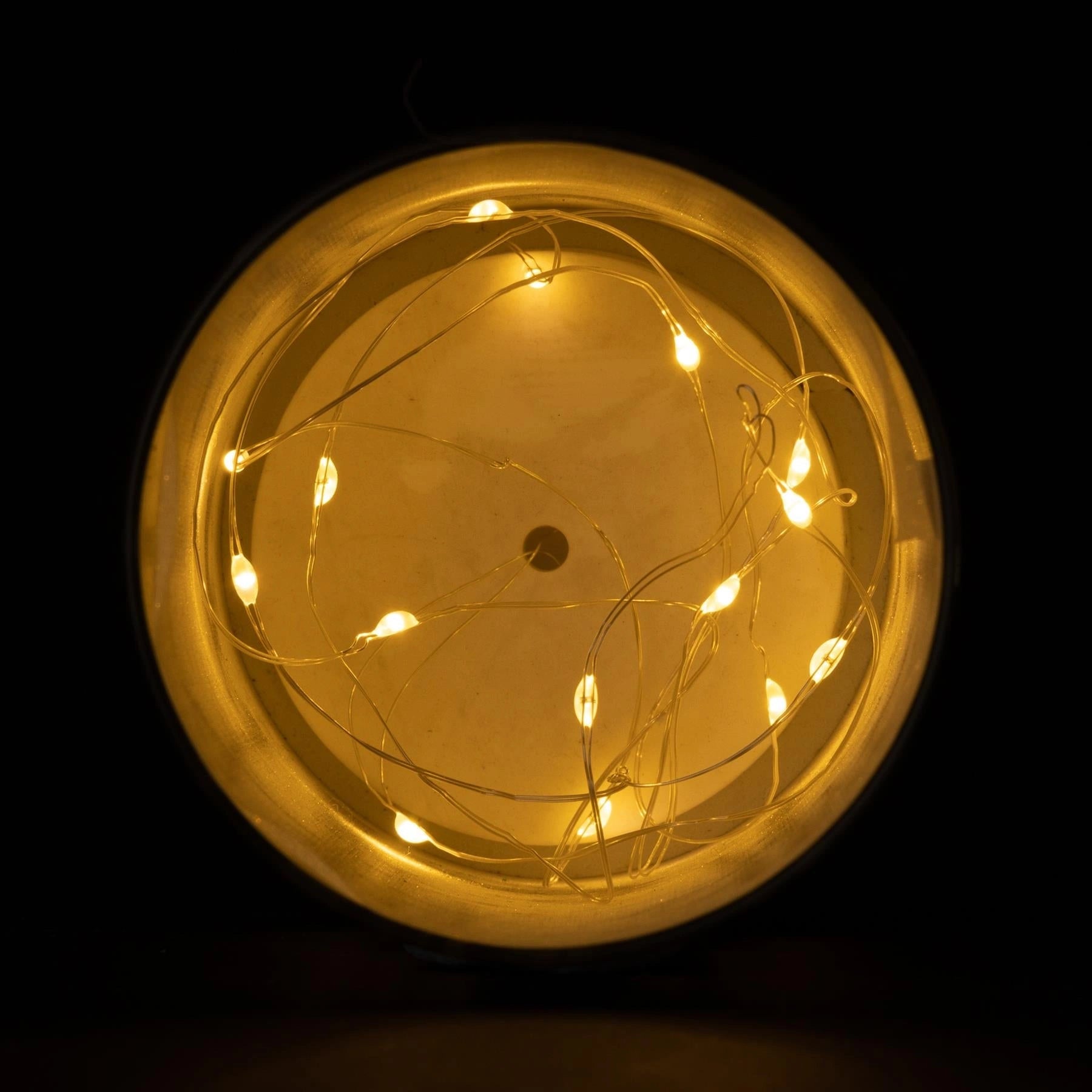 18cm Christmas Lantern LED Lights Decorated Vase Silver Table Lamp Deer Scene