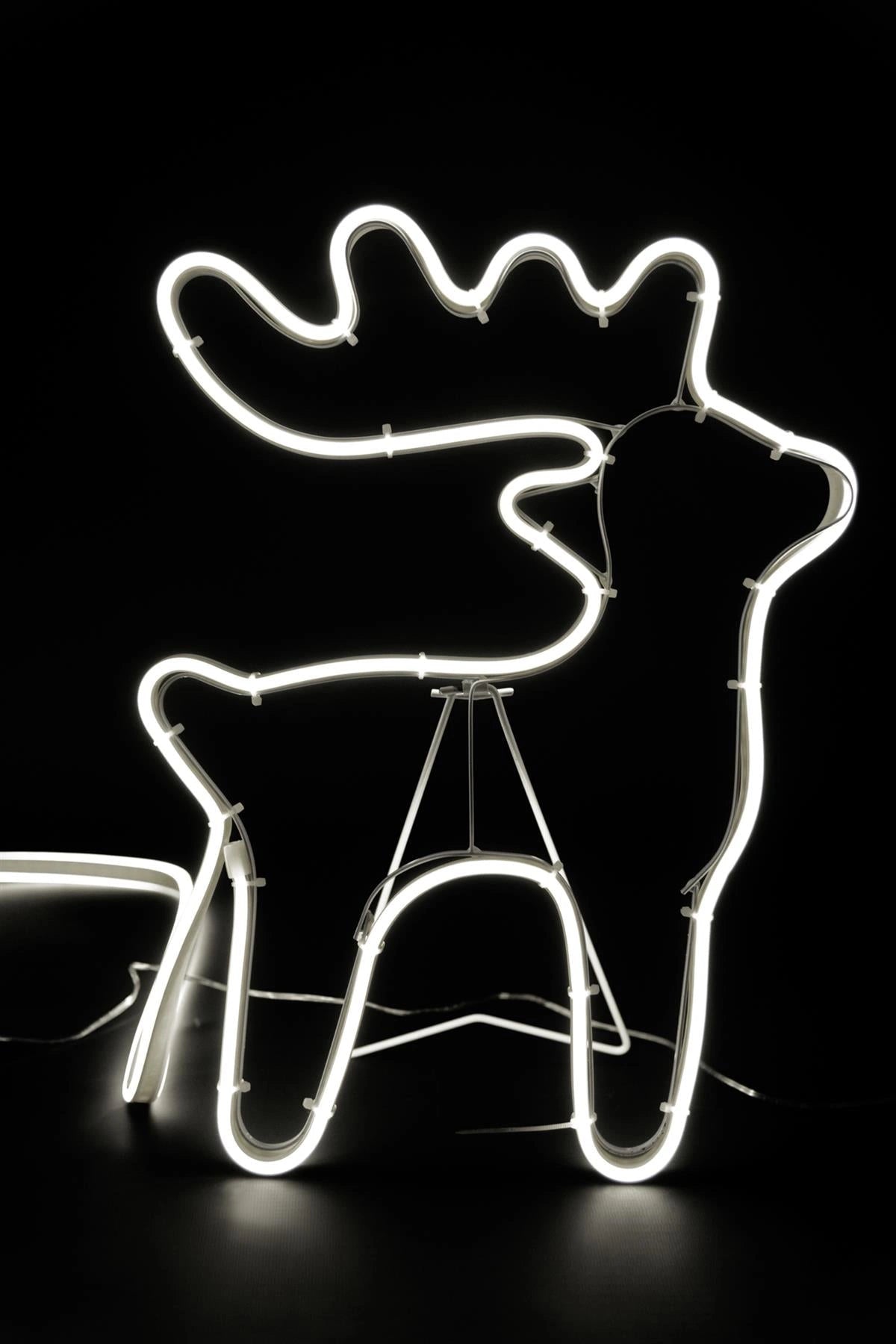 Christmas Neon Rope Lights Silhouette Reindeer Sleigh Outdoor Wall Garden Decor