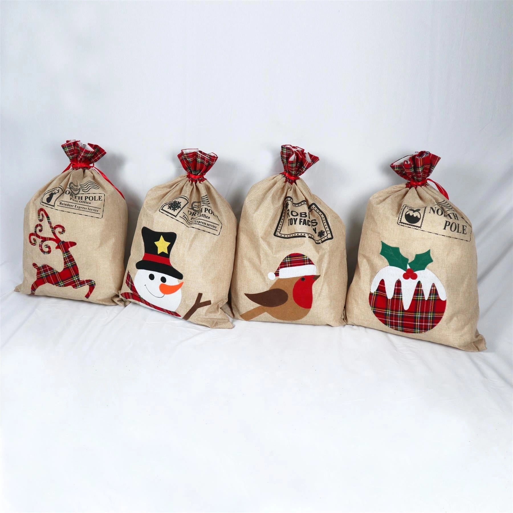 Large 70x50cm Santa Sack Stockings Christmas Xmas Home Party Gifts Bags 4 Pcs