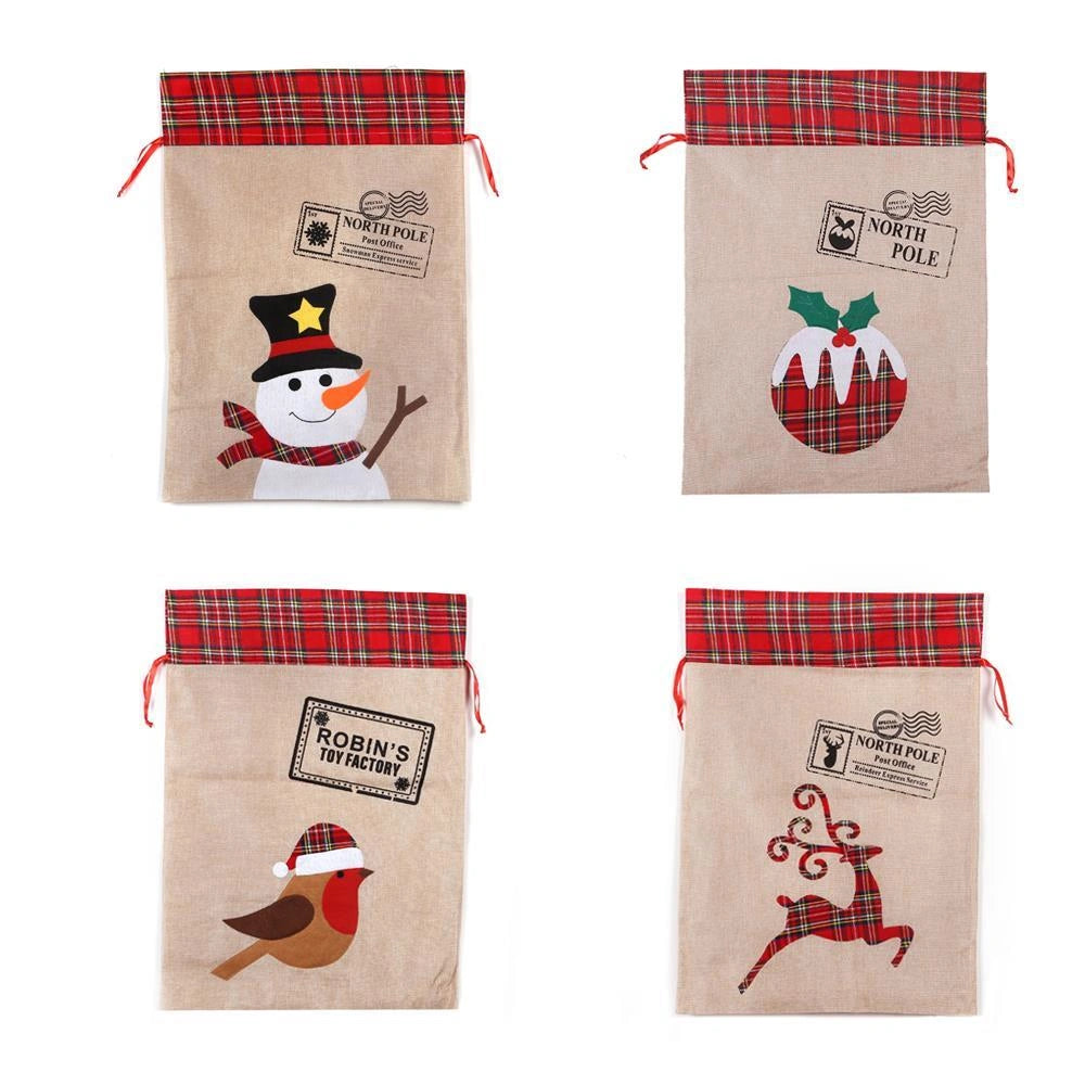 Large 70x50cm Santa Sack Stockings Christmas Xmas Home Party Gifts Bags 4 Pcs