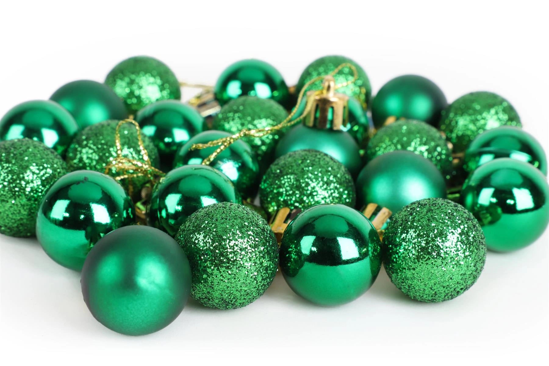 Baubles Emerald Green 3Cm 12Pcs Set Pvc
