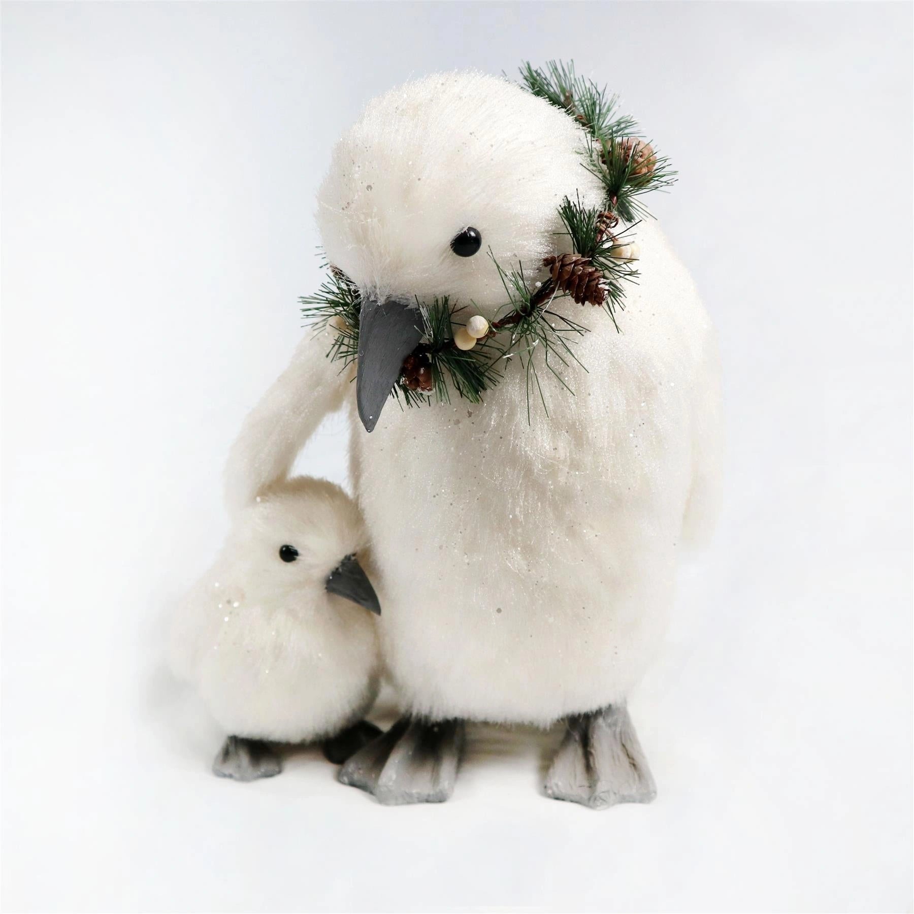 Christmas two Penguins Figurine Showpiece Xmas Home Office Art Table Decorations