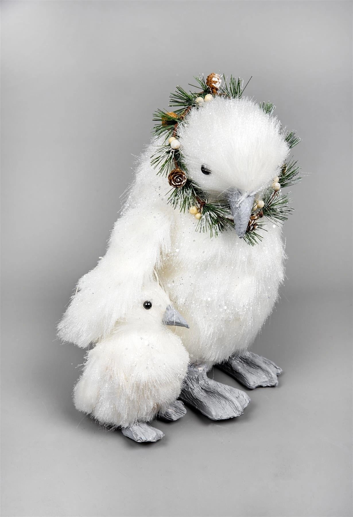 Christmas two Penguins Figurine Showpiece Xmas Home Office Art Table Decorations