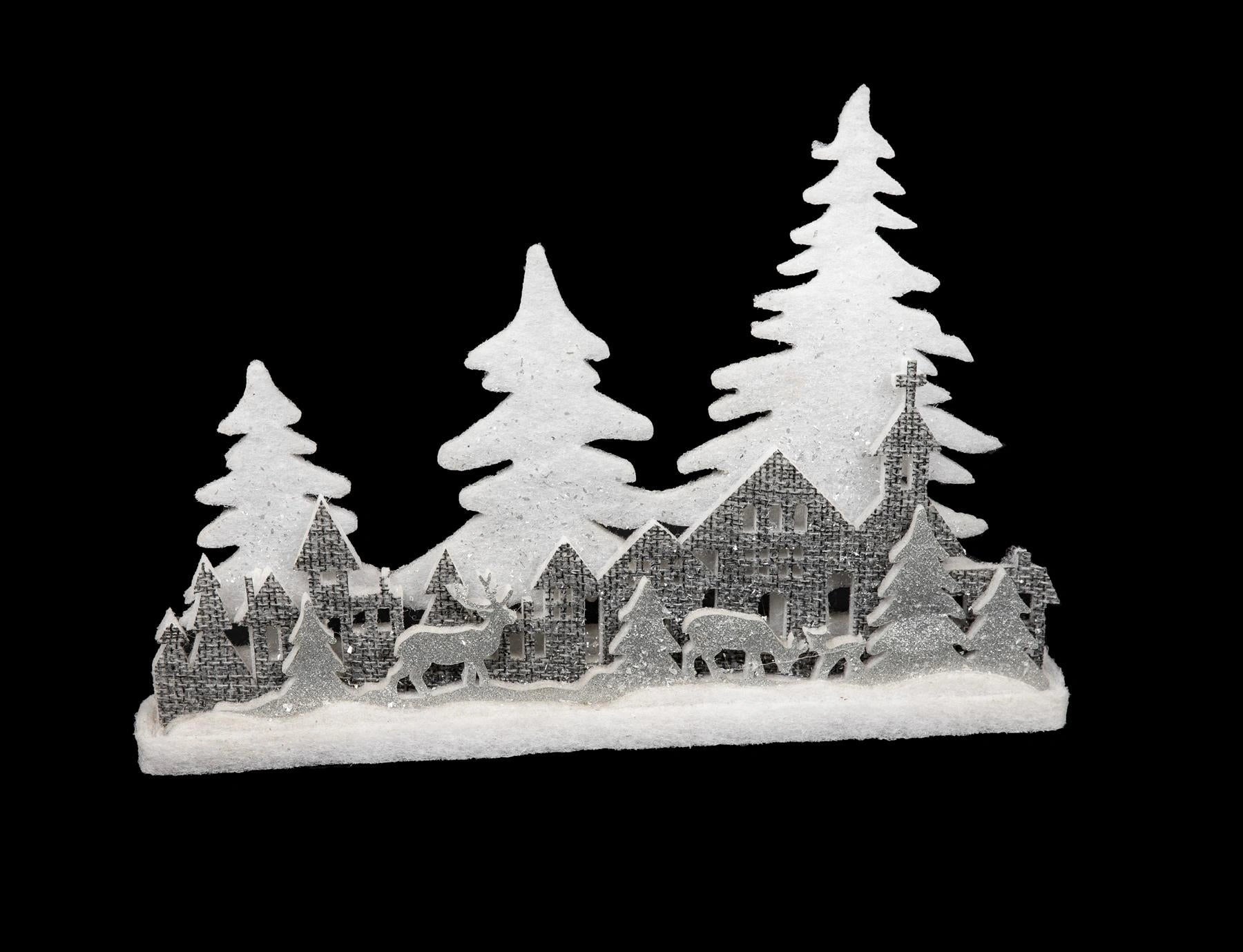 Christmas Table Decoration Village Scene Winter Xmas Tree Home Xmas Center Piece