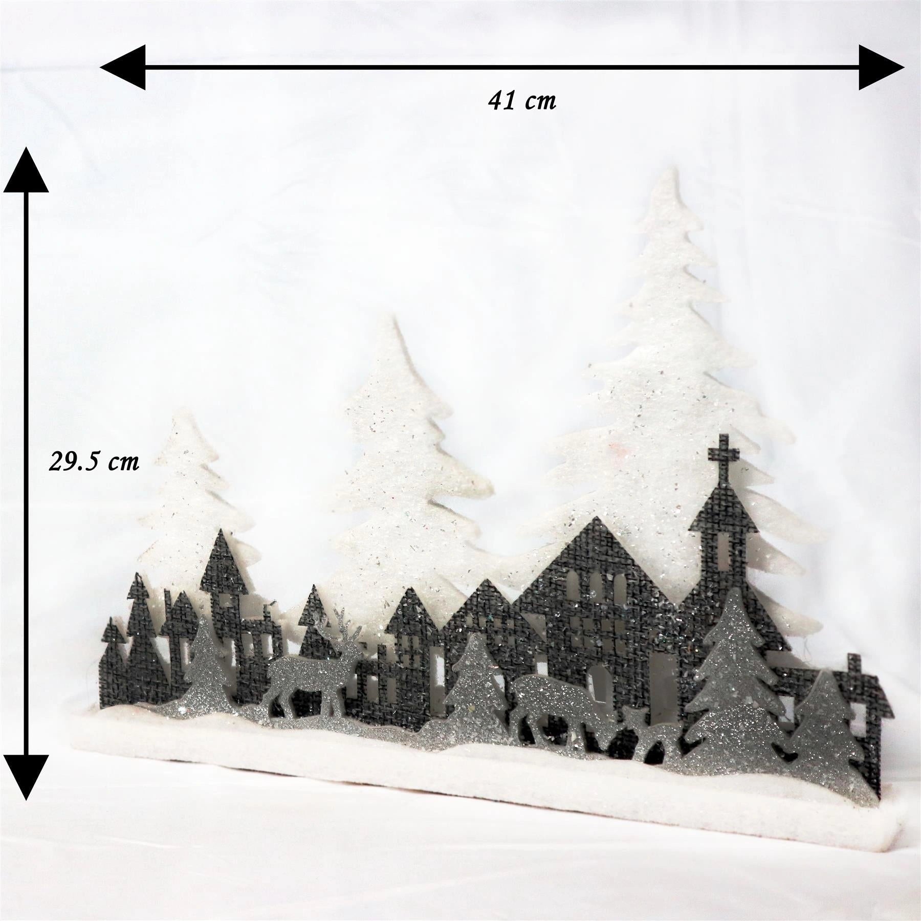 Christmas Table Decoration Village Scene Winter Xmas Tree Home Xmas Center Piece