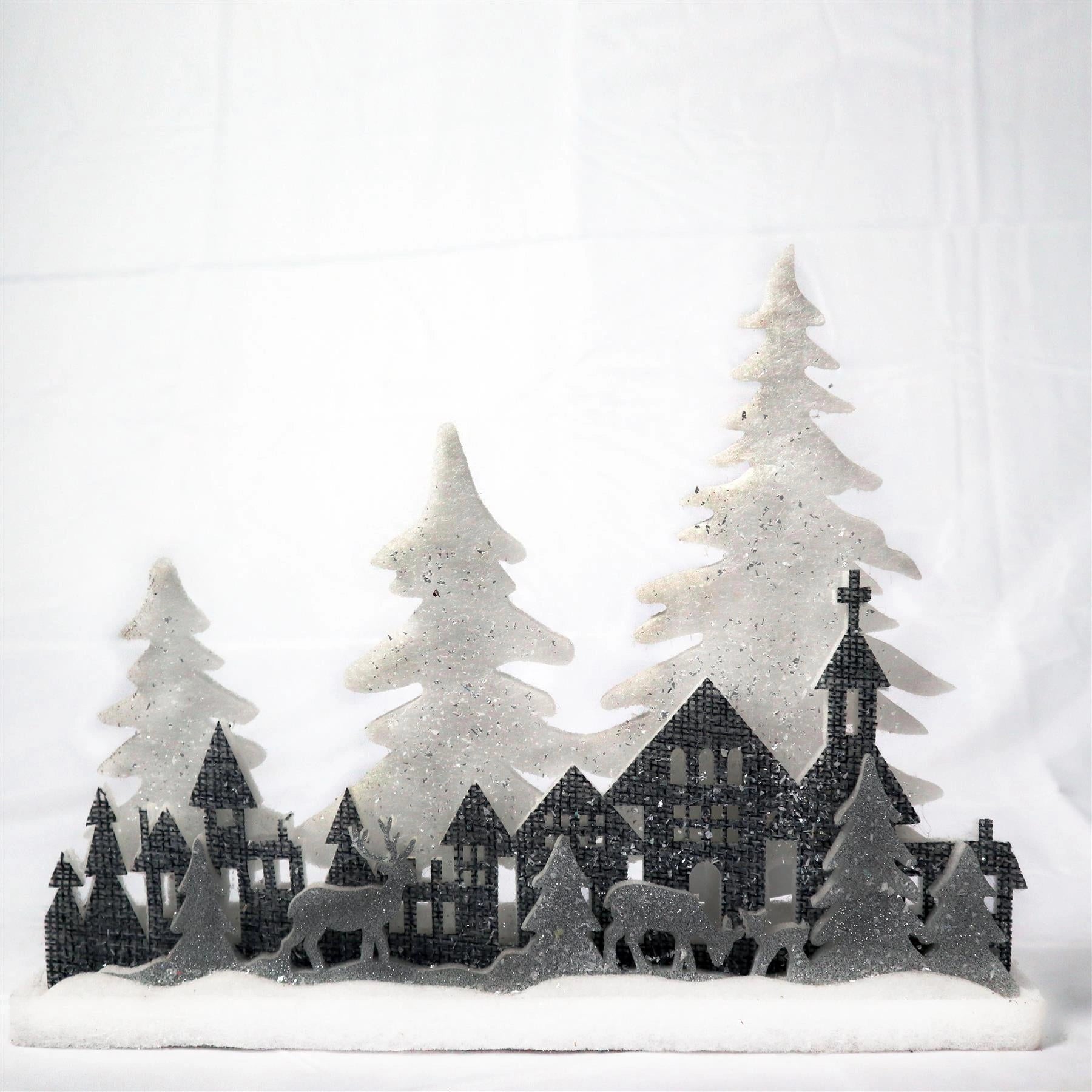 Christmas Table Decoration Village Scene Winter Xmas Tree Home Xmas Center Piece