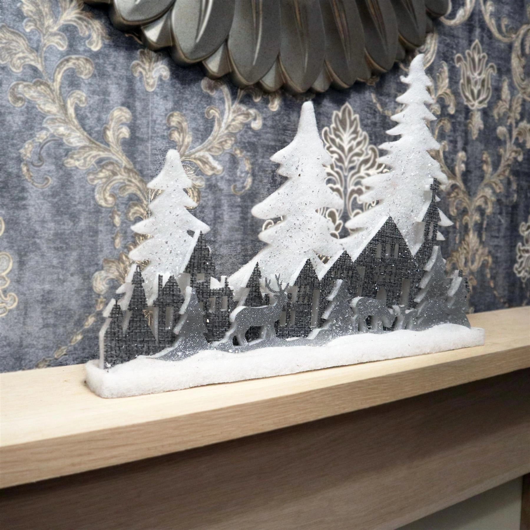 Christmas Table Decoration Village Scene Winter Xmas Tree Home Xmas Center Piece