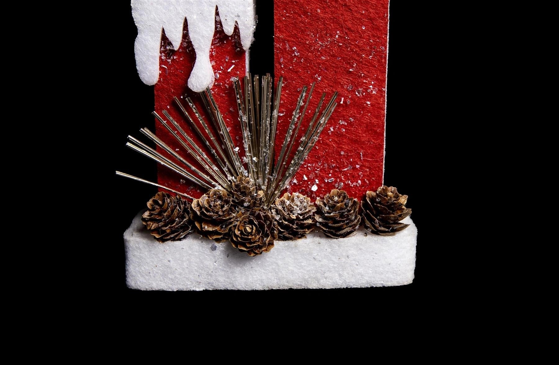 B/O Led Silver Foam Twin Candle-41Cm, 2 Leds