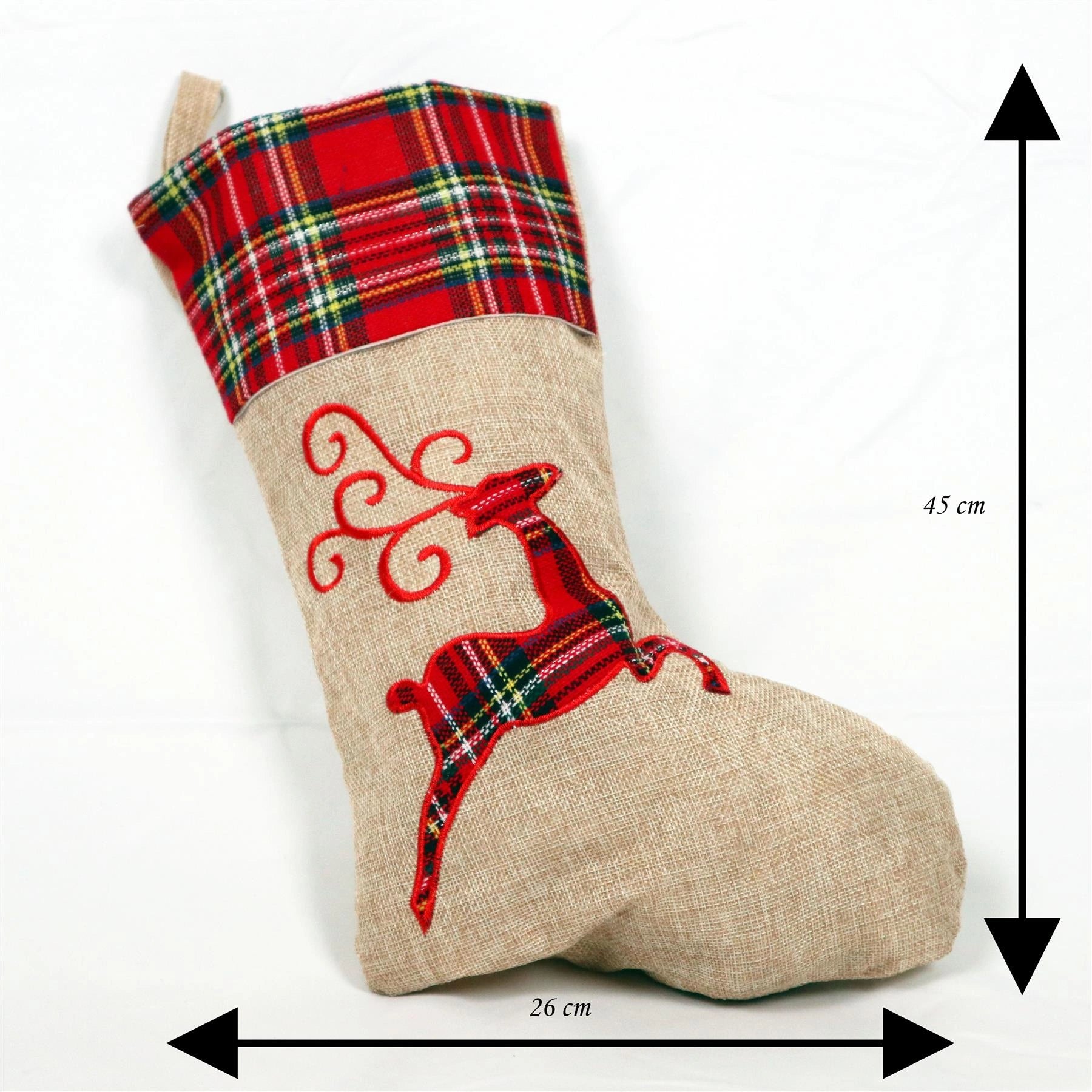 Father Christmas Santa Stockings Reindeer Large Sack Socks Gifts Bag XMAS Decor