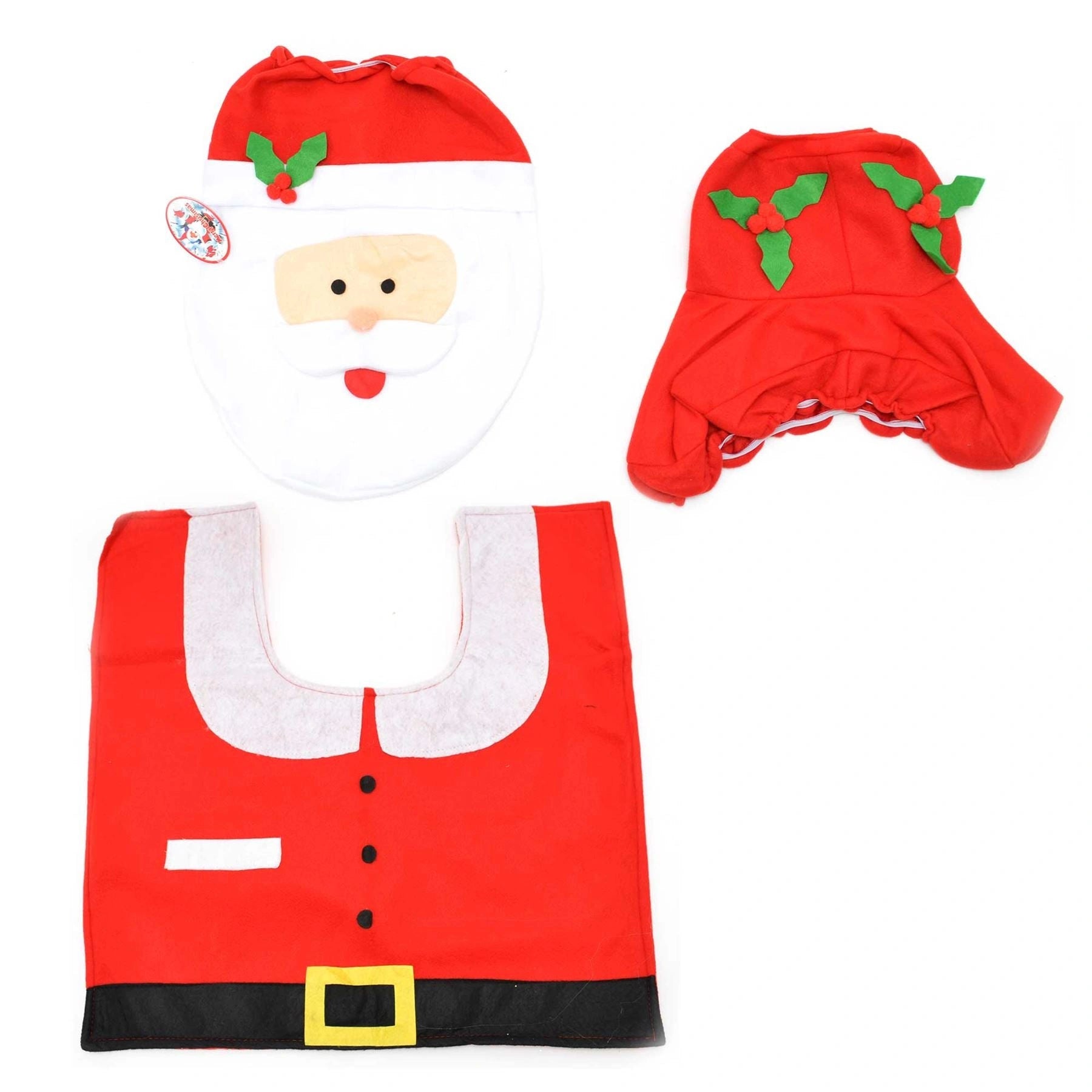 Novelty Christmas Santa Toilet Seat Cover & Mat Xmas Party Accessories