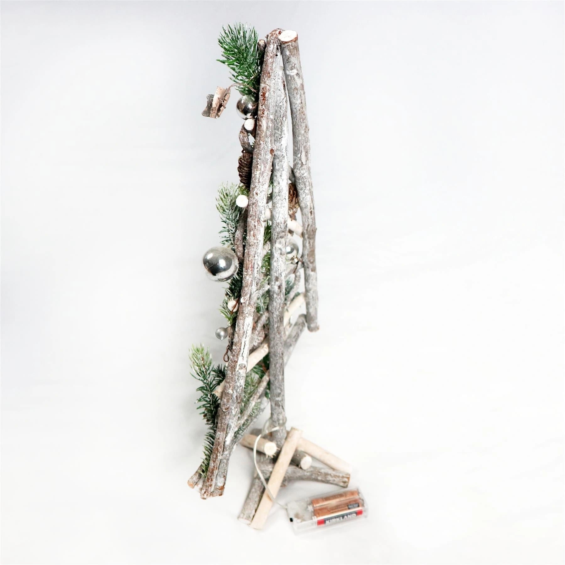 Pre Lit Christmas Table Decorations Wooden Twig Tree Xmas Gift Home Decor 48CM