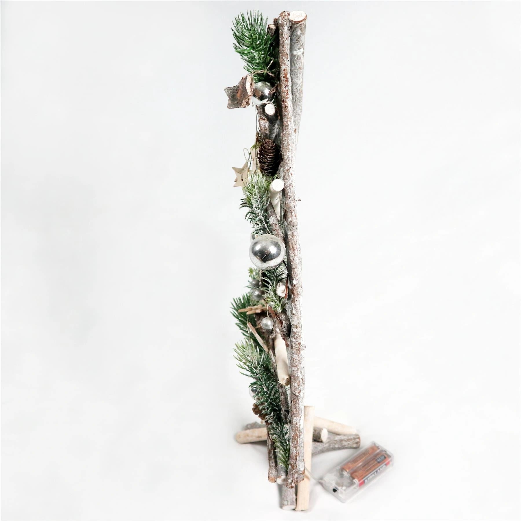 Pre Lit Christmas Table Decorations Wooden Twig Tree Xmas Gift Home Decor 48CM