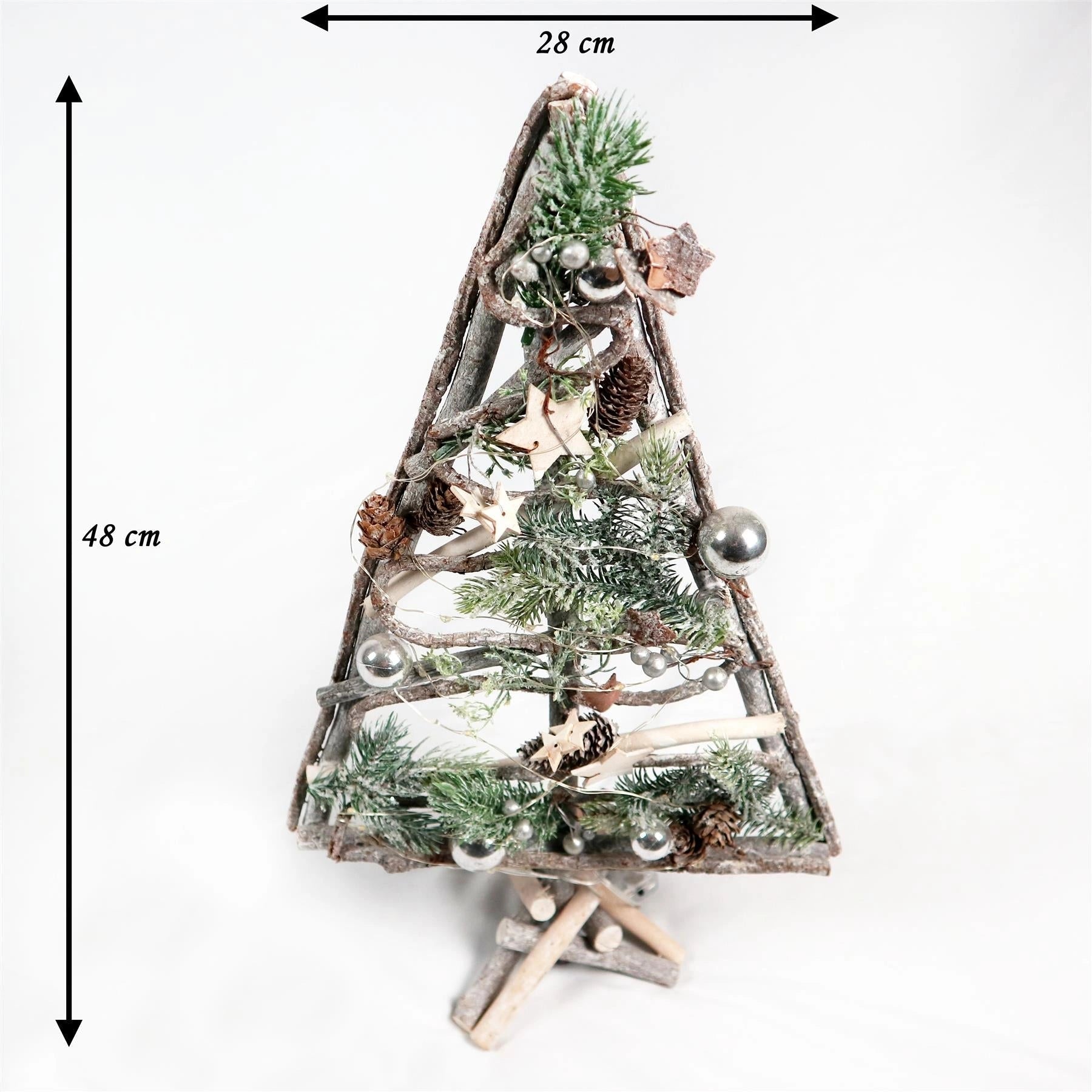 Pre Lit Christmas Table Decorations Wooden Twig Tree Xmas Gift Home Decor 48CM