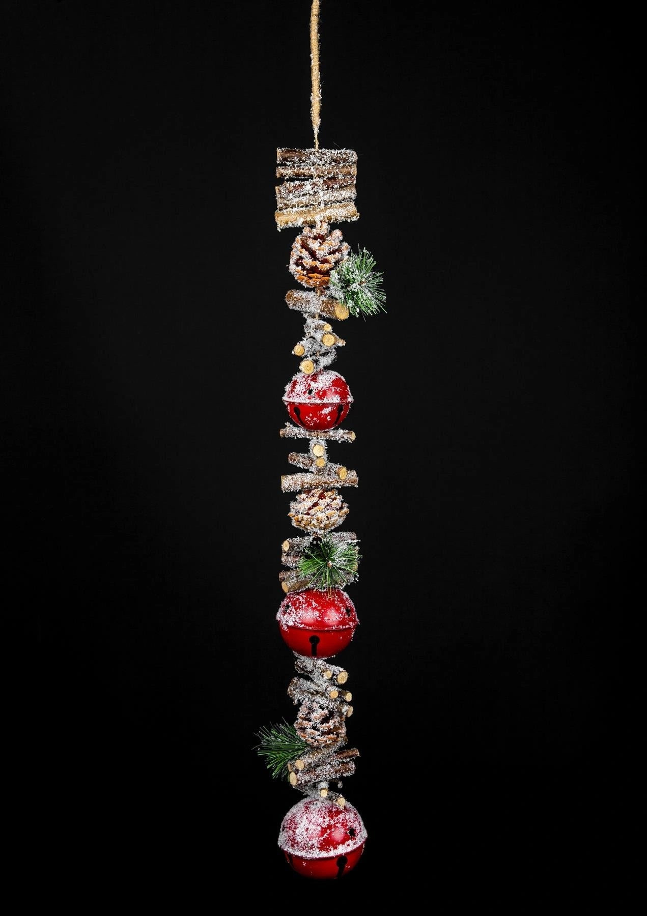 90Cm Garland Hanging Decorations With Red Tripple Bells