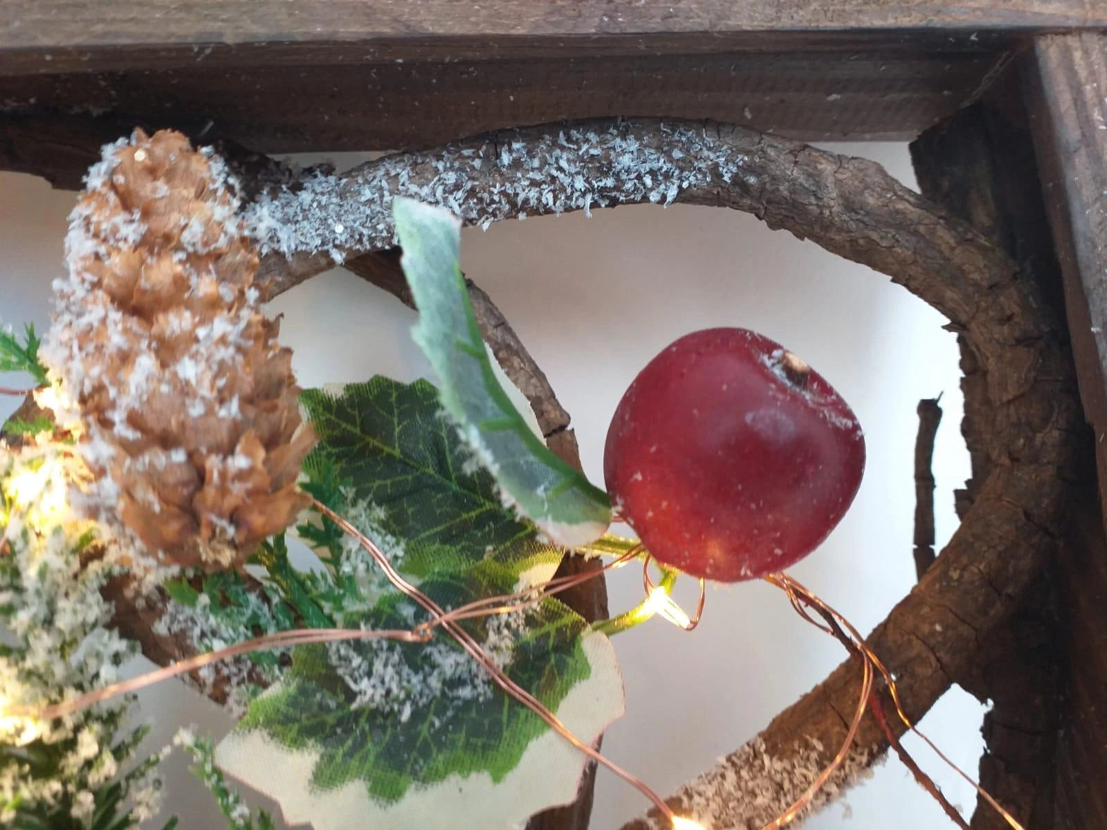 Pre Lit Christmas Table Decoration Square LED Wooden Frame Window Xmas Home Gift