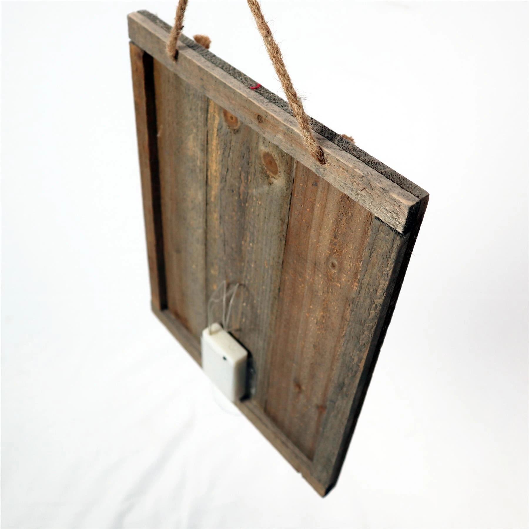 Christmas Wall Decoration Santa Pre Lit Wooden Hanging Frame Plaque Xmas Gifts