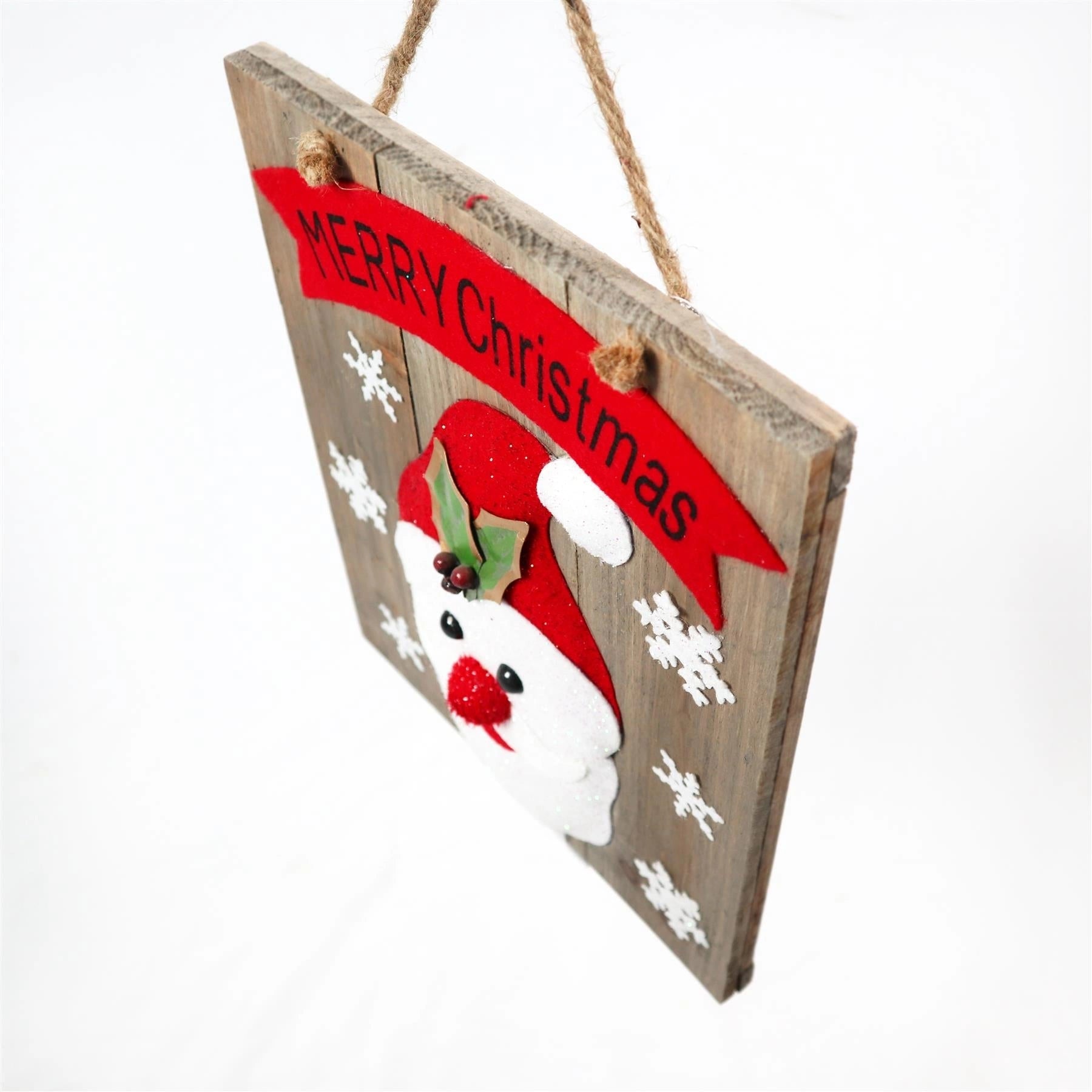 Christmas Wall Decoration Santa Pre Lit Wooden Hanging Frame Plaque Xmas Gifts
