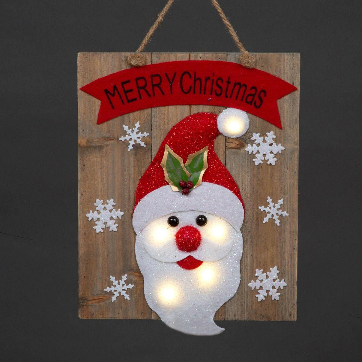 Wooden Hanging Frame Decor Santa 30X3X36H