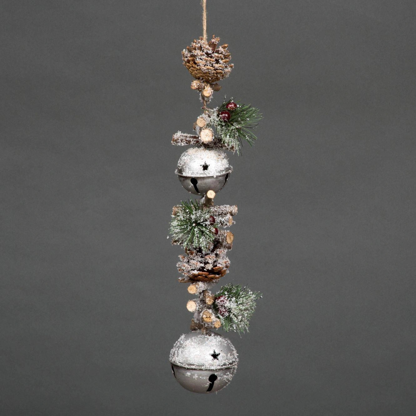 Christmas Decorative Wall Door Home Hanging Silver Bell Xmas Ornament Decoration
