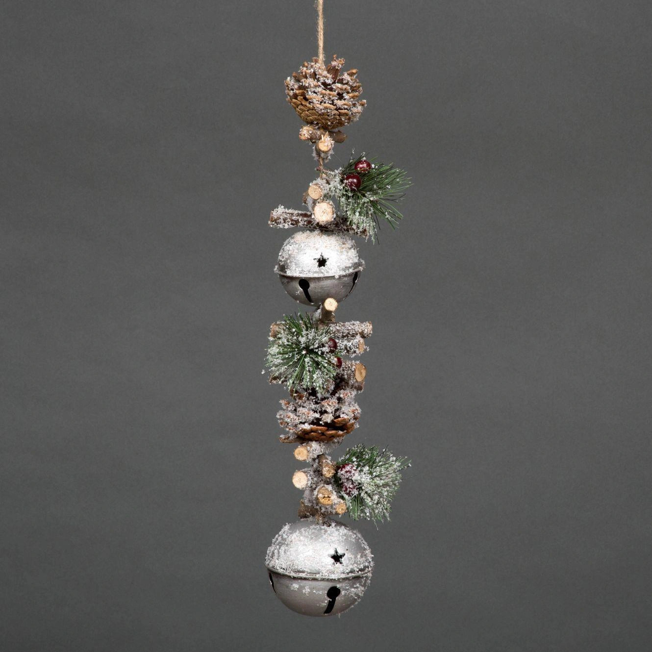 Christmas Decorative Wall Door Home Hanging Silver Bell Xmas Ornament Decoration