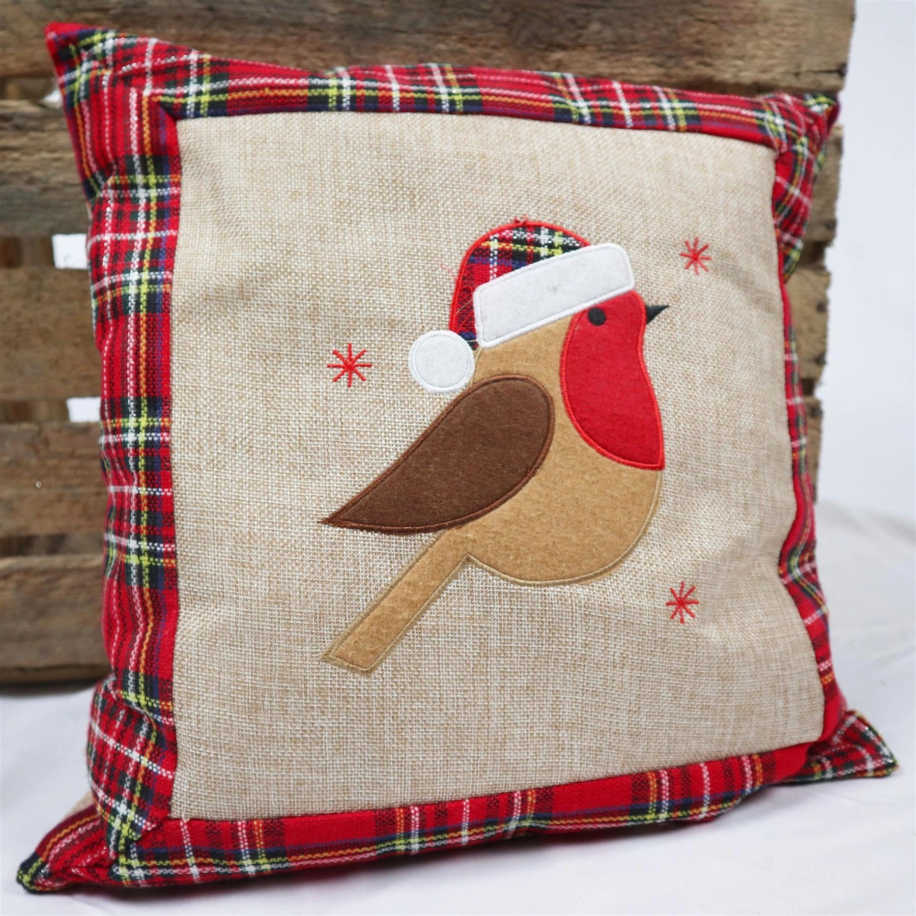 40 x 40 cm Home Decorations Christmas Robin Pillow Covers Case Home Sofa Xmas UK