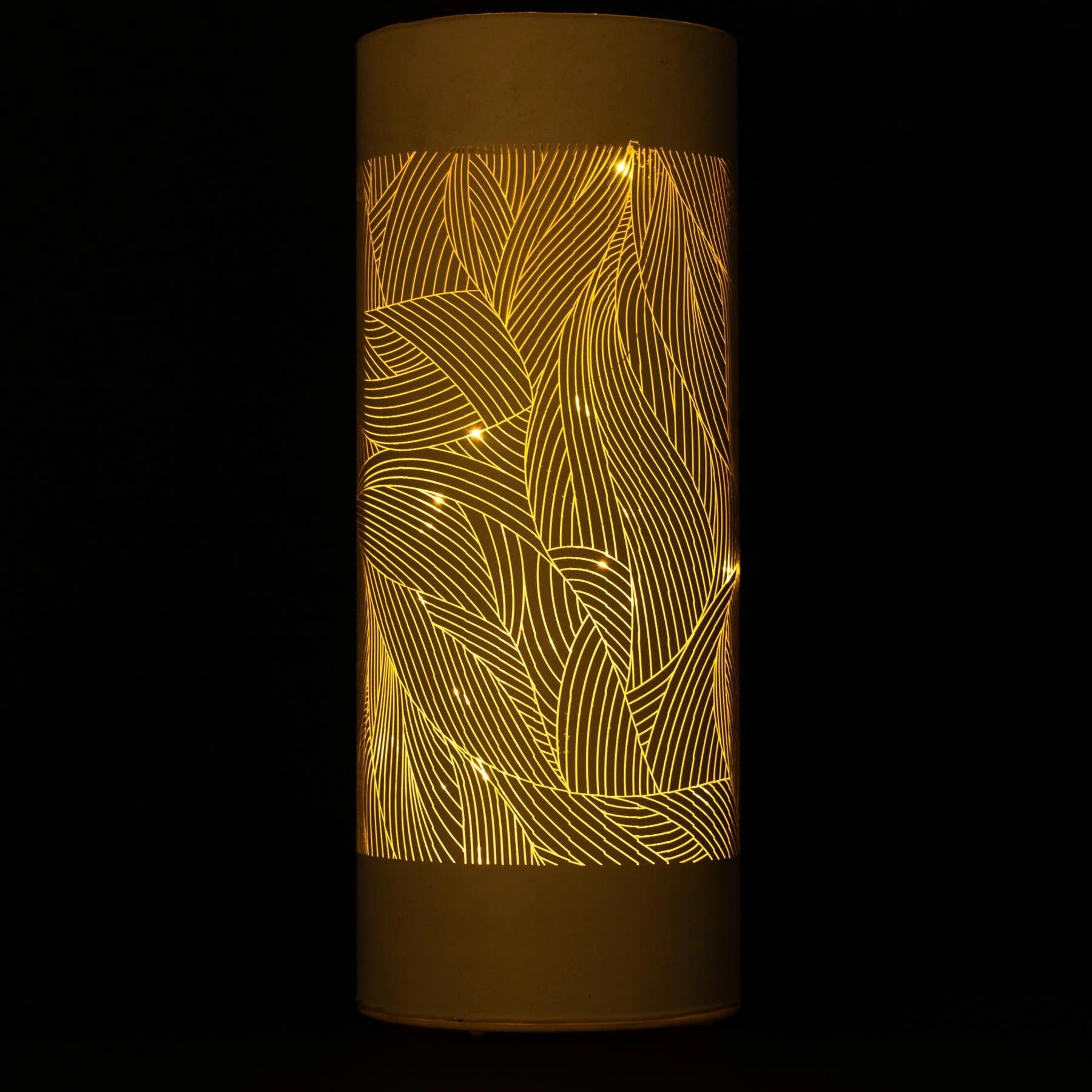 20cm Christmas Lantern LED Fairy Lights Decorated Vase Table Lamp Feather Design