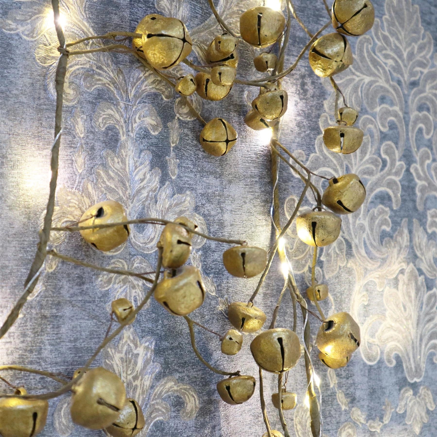 Christmas Wall Home Decorative Hanging LED Golden Bells Xmas Party Decorations